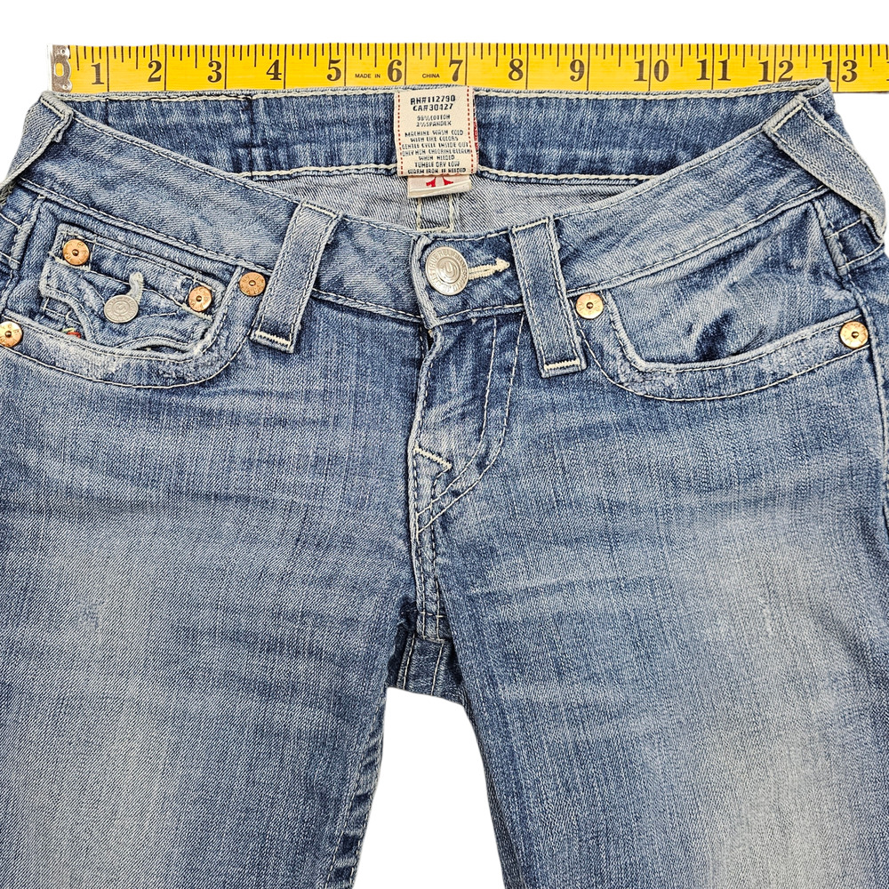 True Religion Shorts Womens 25 Bermuda Denim Knee Length Embroidered - Picture 10 of 12